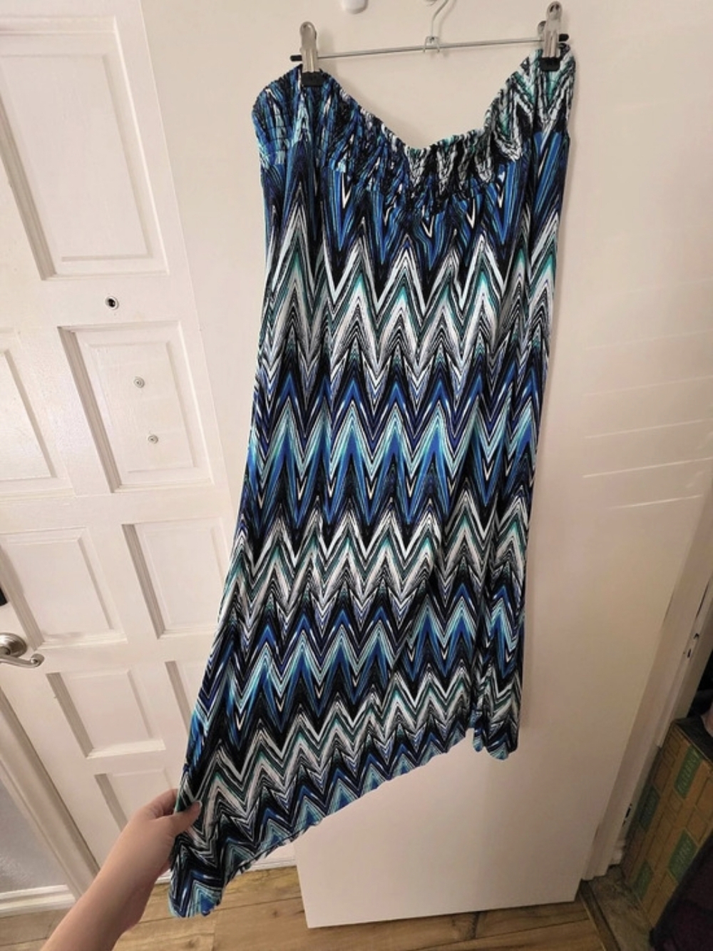 Women's Blue & Black Asymmetrical Dress. Size 2x